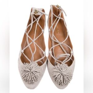 Aquazzura Pom Pom Flats